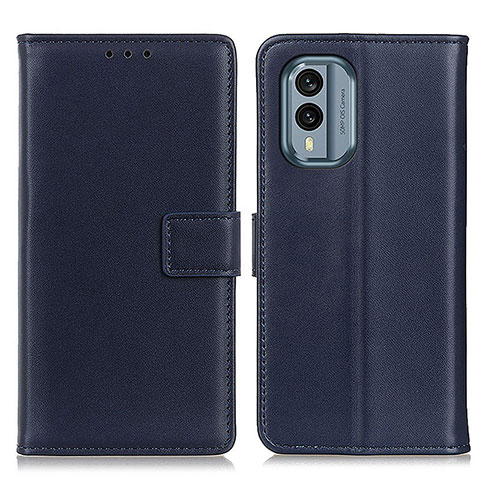 Custodia Portafoglio In Pelle Cover con Supporto A08D per Nokia X30 5G Blu