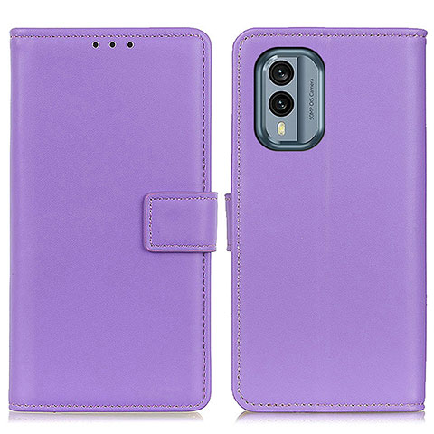 Custodia Portafoglio In Pelle Cover con Supporto A08D per Nokia X30 5G Viola