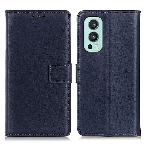 Custodia Portafoglio In Pelle Cover con Supporto A08D per OnePlus Nord 2 5G Blu