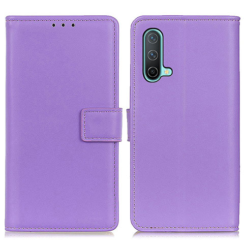 Custodia Portafoglio In Pelle Cover con Supporto A08D per OnePlus Nord CE 5G Viola