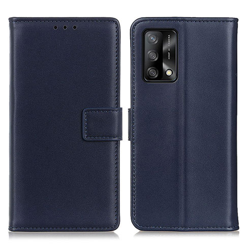 Custodia Portafoglio In Pelle Cover con Supporto A08D per Oppo A95 4G Blu