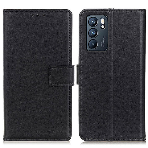 Custodia Portafoglio In Pelle Cover con Supporto A08D per Oppo Reno6 5G Nero