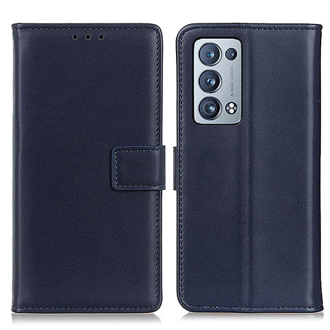 Custodia Portafoglio In Pelle Cover con Supporto A08D per Oppo Reno6 Pro 5G Blu