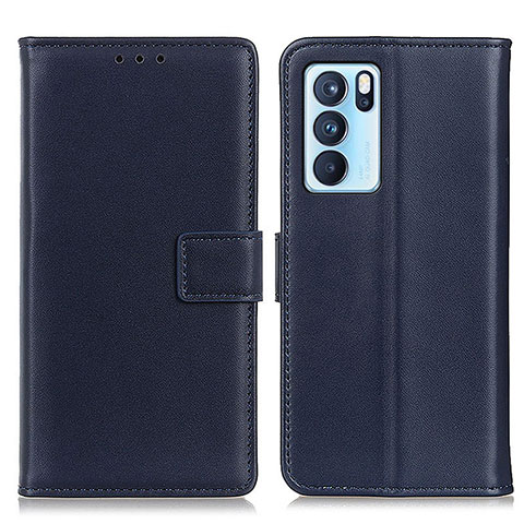 Custodia Portafoglio In Pelle Cover con Supporto A08D per Oppo Reno6 Pro 5G India Blu