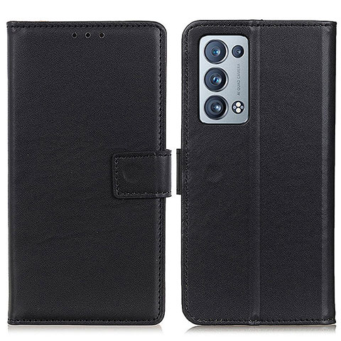 Custodia Portafoglio In Pelle Cover con Supporto A08D per Oppo Reno6 Pro 5G Nero