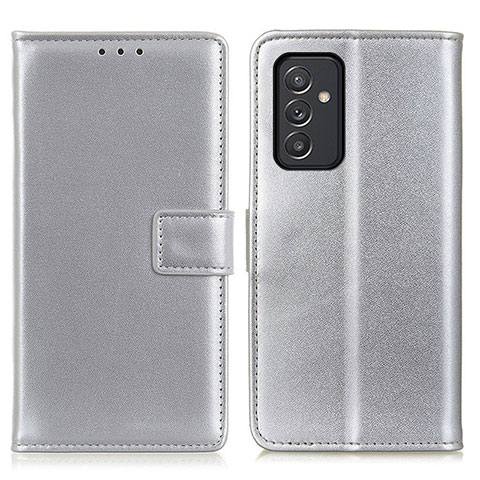 Custodia Portafoglio In Pelle Cover con Supporto A08D per Samsung Galaxy A54 5G Argento