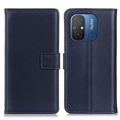 Custodia Portafoglio In Pelle Cover con Supporto A08D per Xiaomi Poco C55 Blu