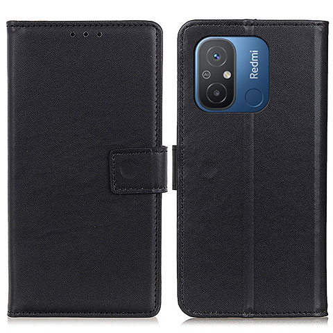 Custodia Portafoglio In Pelle Cover con Supporto A08D per Xiaomi Poco C55 Nero