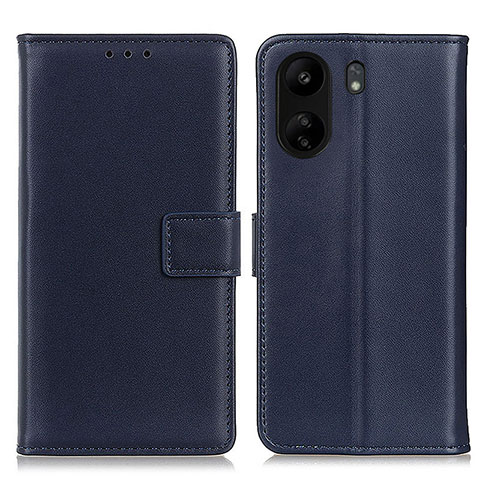 Custodia Portafoglio In Pelle Cover con Supporto A08D per Xiaomi Poco C65 Blu