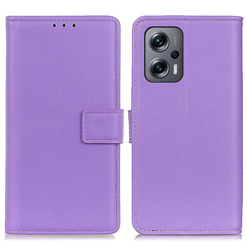 Custodia Portafoglio In Pelle Cover con Supporto A08D per Xiaomi Redmi Note 12 Turbo 5G Viola