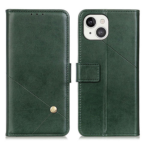 Custodia Portafoglio In Pelle Cover con Supporto A09 per Apple iPhone 14 Plus Verde