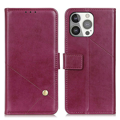 Custodia Portafoglio In Pelle Cover con Supporto A09 per Apple iPhone 14 Pro Viola