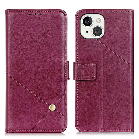 Custodia Portafoglio In Pelle Cover con Supporto A09 per Apple iPhone 15 Plus Viola