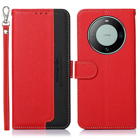 Custodia Portafoglio In Pelle Cover con Supporto A09D per Huawei Mate 60 Rosso