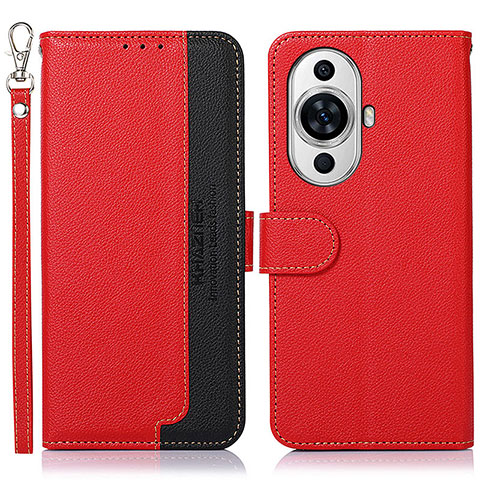 Custodia Portafoglio In Pelle Cover con Supporto A09D per Huawei Nova 11 Rosso