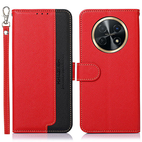 Custodia Portafoglio In Pelle Cover con Supporto A09D per Huawei Nova Y91 Rosso