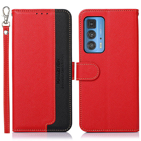 Custodia Portafoglio In Pelle Cover con Supporto A09D per Motorola Moto Edge S Pro 5G Rosso