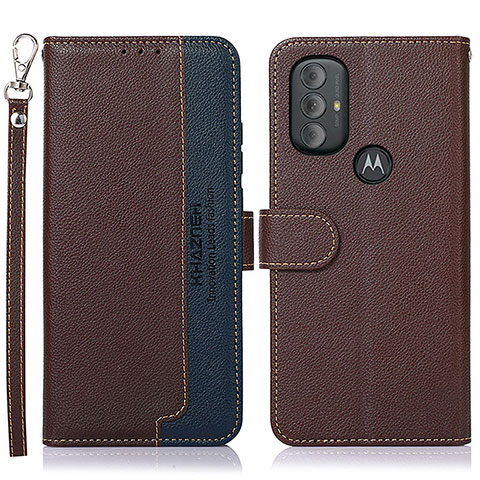 Custodia Portafoglio In Pelle Cover con Supporto A09D per Motorola Moto G Play Gen 2 Marrone