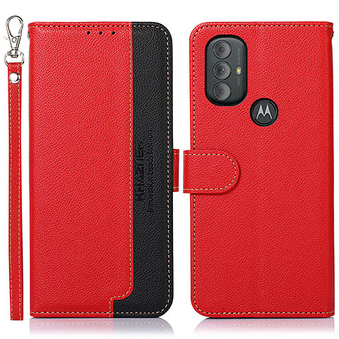 Custodia Portafoglio In Pelle Cover con Supporto A09D per Motorola Moto G Play Gen 2 Rosso