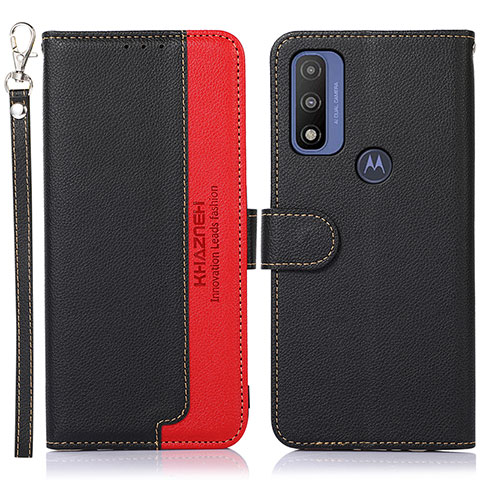 Custodia Portafoglio In Pelle Cover con Supporto A09D per Motorola Moto G Pure Nero