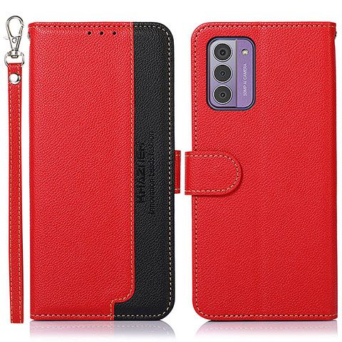 Custodia Portafoglio In Pelle Cover con Supporto A09D per Nokia G310 5G Rosso