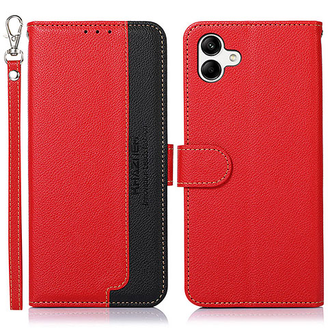 Custodia Portafoglio In Pelle Cover con Supporto A09D per Samsung Galaxy A05 Rosso