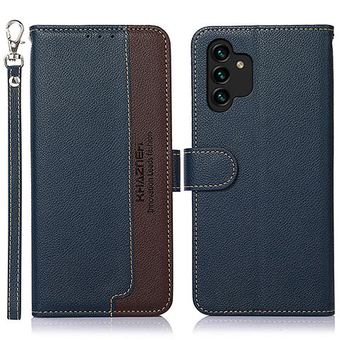 Custodia Portafoglio In Pelle Cover con Supporto A09D per Samsung Galaxy A13 4G Blu