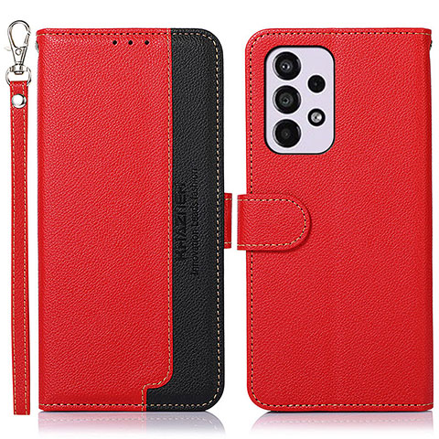 Custodia Portafoglio In Pelle Cover con Supporto A09D per Samsung Galaxy A33 5G Rosso