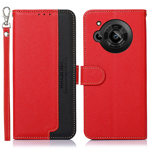 Custodia Portafoglio In Pelle Cover con Supporto A09D per Sharp Aquos R7 Rosso