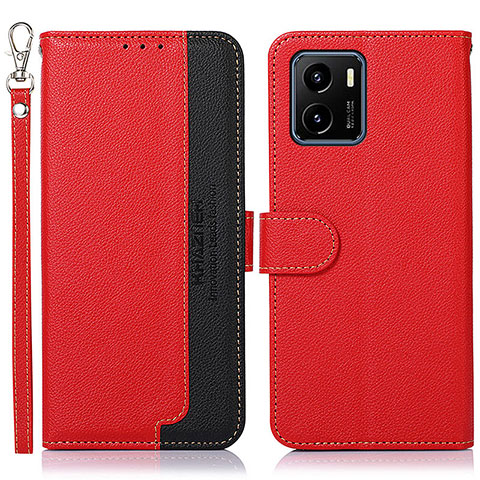 Custodia Portafoglio In Pelle Cover con Supporto A09D per Vivo Y10 t1 Rosso