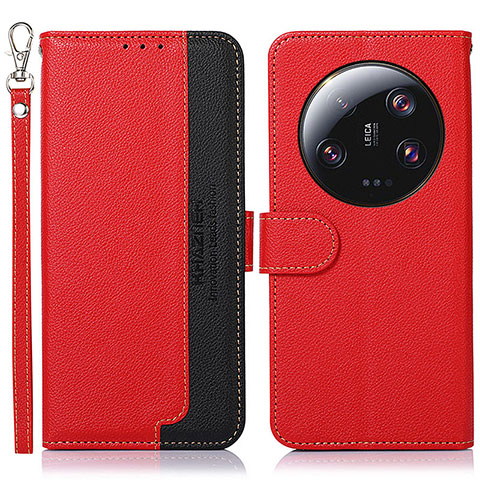 Custodia Portafoglio In Pelle Cover con Supporto A09D per Xiaomi Mi 13 Ultra 5G Rosso