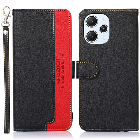 Custodia Portafoglio In Pelle Cover con Supporto A09D per Xiaomi Redmi 12 4G Nero