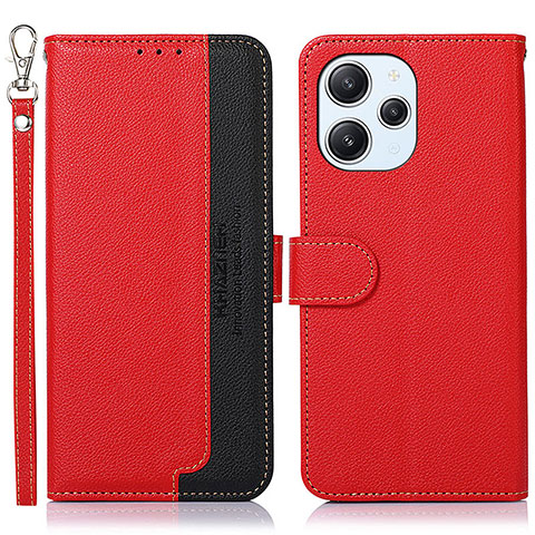 Custodia Portafoglio In Pelle Cover con Supporto A09D per Xiaomi Redmi 12 4G Rosso