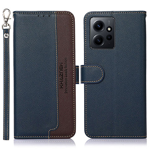 Custodia Portafoglio In Pelle Cover con Supporto A09D per Xiaomi Redmi Note 12 4G Blu