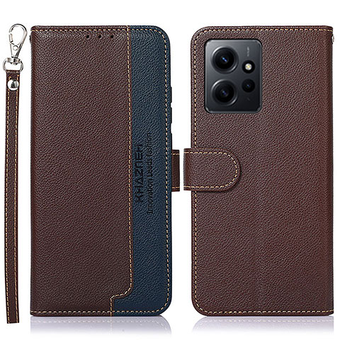 Custodia Portafoglio In Pelle Cover con Supporto A09D per Xiaomi Redmi Note 12 4G Marrone