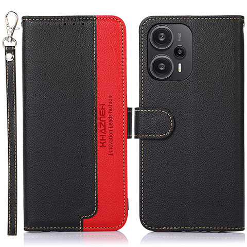 Custodia Portafoglio In Pelle Cover con Supporto A09D per Xiaomi Redmi Note 12 Turbo 5G Nero