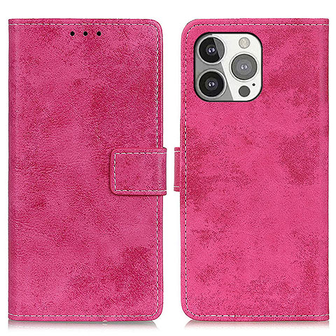 Custodia Portafoglio In Pelle Cover con Supporto A10 per Apple iPhone 13 Pro Rosa Caldo