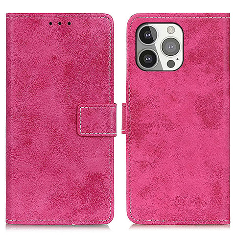 Custodia Portafoglio In Pelle Cover con Supporto A10 per Apple iPhone 14 Pro Max Rosa Caldo