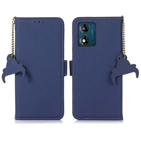 Custodia Portafoglio In Pelle Cover con Supporto A10D per Motorola Moto E13 Blu