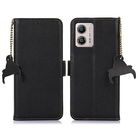 Custodia Portafoglio In Pelle Cover con Supporto A10D per Motorola Moto G53 5G Nero