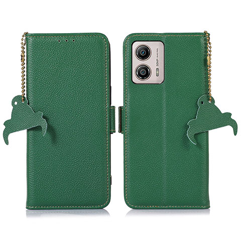 Custodia Portafoglio In Pelle Cover con Supporto A10D per Motorola Moto G53j 5G Verde