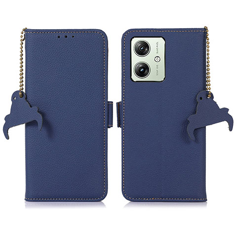 Custodia Portafoglio In Pelle Cover con Supporto A10D per Motorola Moto G54 5G Blu