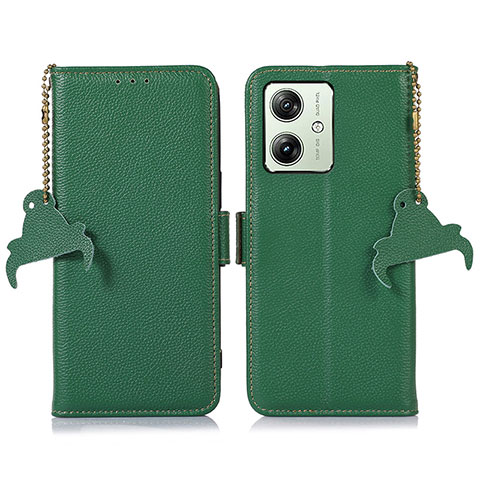 Custodia Portafoglio In Pelle Cover con Supporto A10D per Motorola Moto G54 5G Verde