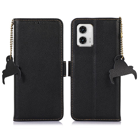 Custodia Portafoglio In Pelle Cover con Supporto A10D per Motorola Moto G73 5G Nero