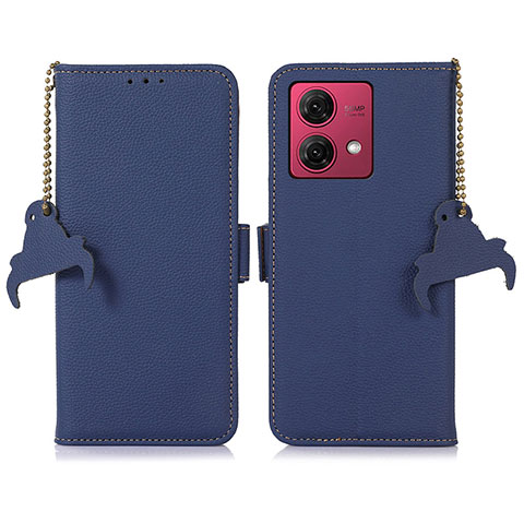 Custodia Portafoglio In Pelle Cover con Supporto A10D per Motorola Moto G84 5G Blu