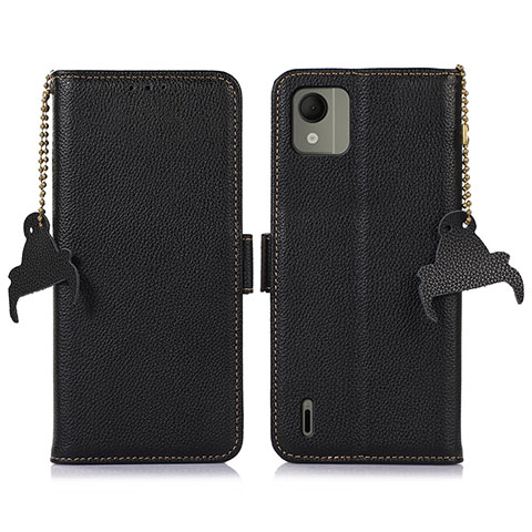 Custodia Portafoglio In Pelle Cover con Supporto A10D per Nokia C110 Nero