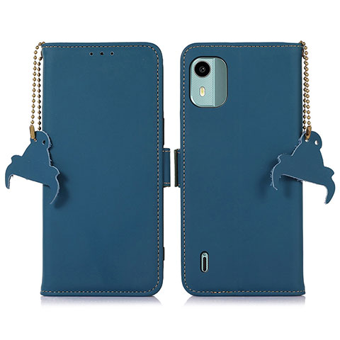 Custodia Portafoglio In Pelle Cover con Supporto A10D per Nokia C12 Plus Blu