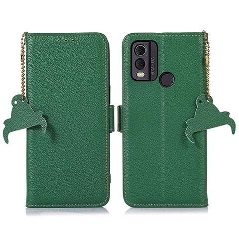 Custodia Portafoglio In Pelle Cover con Supporto A10D per Nokia C22 Verde