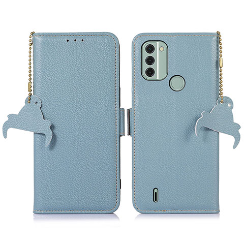 Custodia Portafoglio In Pelle Cover con Supporto A10D per Nokia C31 Azzurro