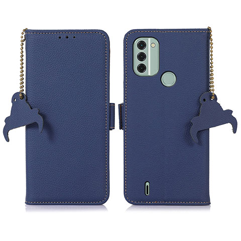 Custodia Portafoglio In Pelle Cover con Supporto A10D per Nokia C31 Blu